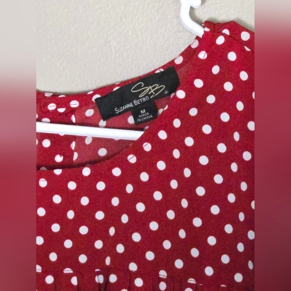 Women's Suzanne Betro Oversize Boho Peasant Floral Blouse, Size Medium - Picture 2 of 3